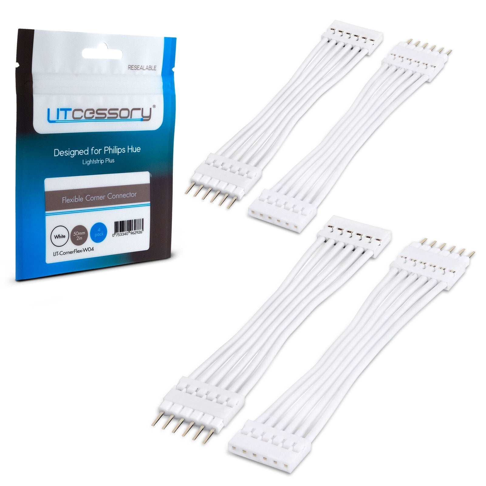 Litcessory Cavo di Prolunga per Philips Hue Lightstrip Plus (150, 5 Litcessory Cavo di Prolunga per Philips Hue Lightstrip Plus (150, 5